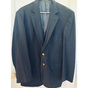 VTG Orvis Navy Blue Textured 2 Gold Button USA Made Blazer Sport Jacket Mens 40L